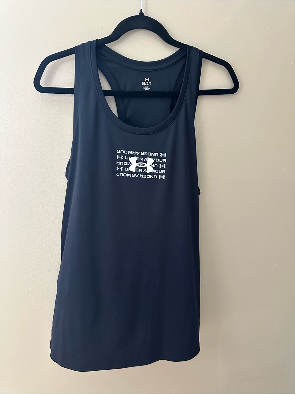 Under Armour Graphic Racerback Workout Tank Top - Black - Size Large
